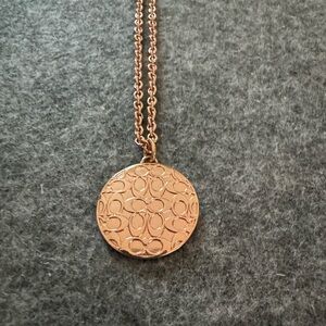 Coach Elegant Rose Gold Pendant Necklace with Swarovski Crystals